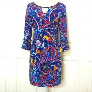 Laundry by Shelli Segal Reversible Paisley Floral Dress